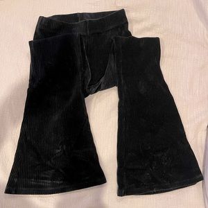 American Eagle Super High Rise Corduroy Flare Leggings Black Medium